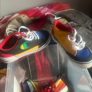 Champion Red and Yellow Sneakers Vibrant Casual Style